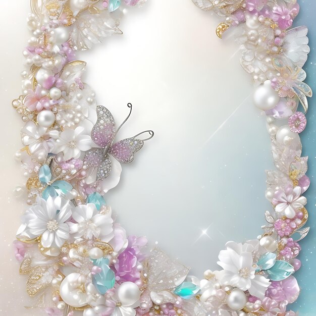 Perle con fiori Immagini floreali eleganti