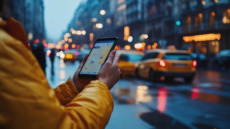 Person Using a Smartphone in a City