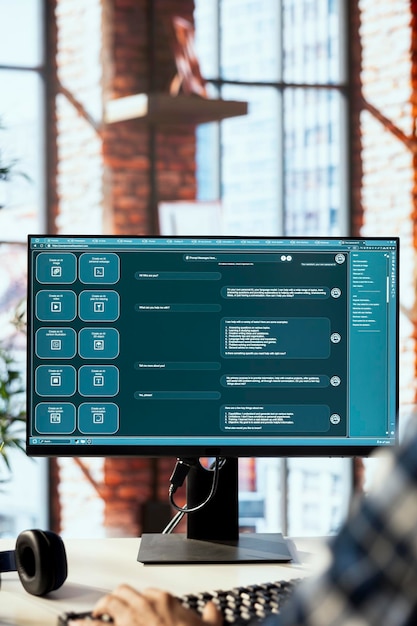 Person using language model program on computer
