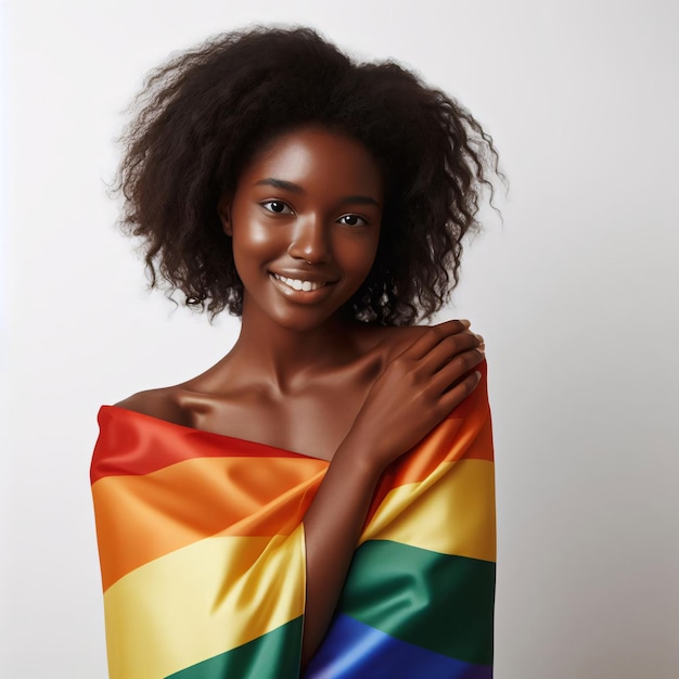 Persona afroamericana LGBT orgoglio corpo positività