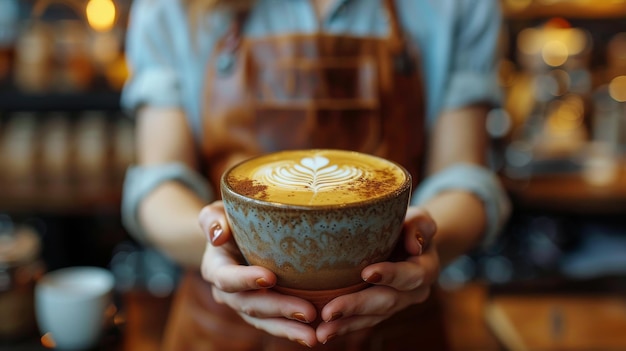 Persona che tiene una tazza di caffè