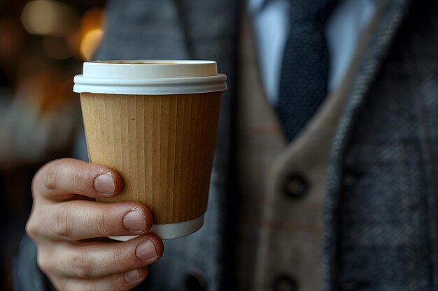 Persona che tiene una tazza di caffè