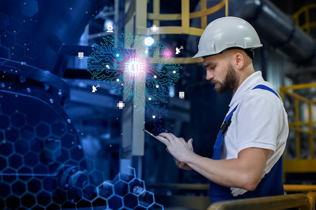 Persona che utilizza uno strumento sul posto di lavoro