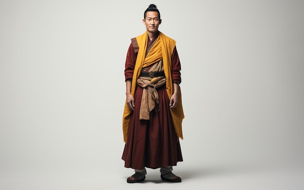 Persona in abiti buddisti tradizionali