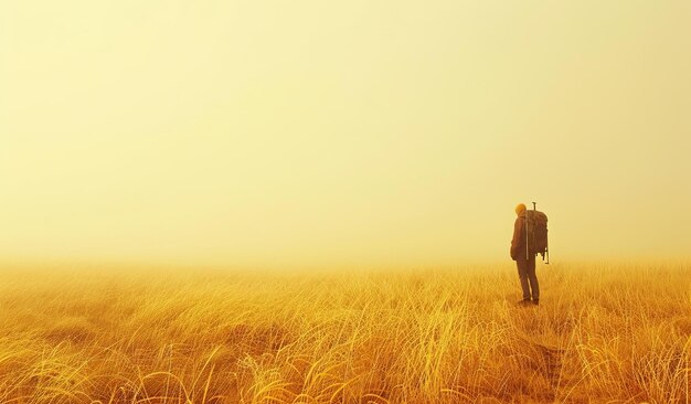 Persona in piedi nell'erba alta