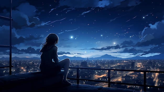 Persona nella notte L'incantevole anime Solitudine e speranza si fondono nella Notte stellata