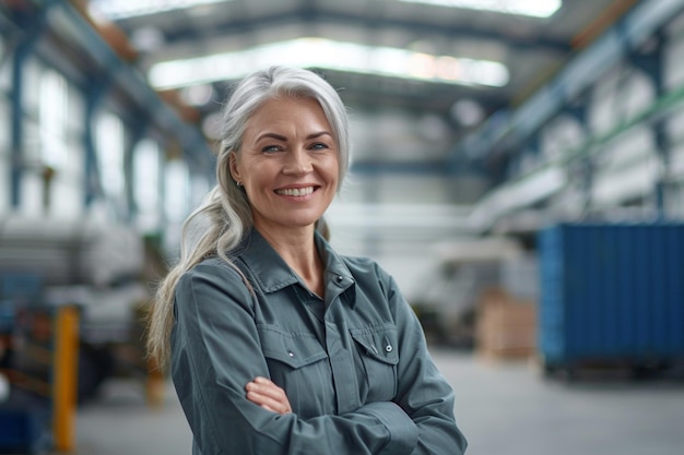 Persona sorridente giovane in piedi insieme ritratto del personale all'interno del lavoro moderno sorridendo alla telecamera