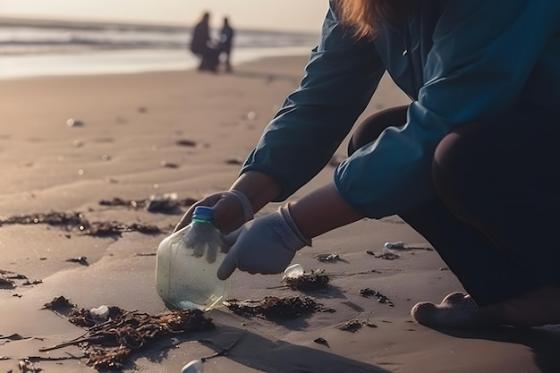 persona sulla spiaggia AI generativa