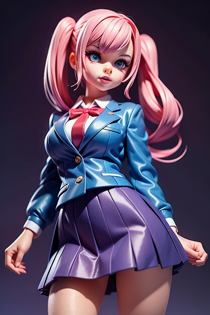 Personaggi a forma di cartone animato Modelli di ragazze giovani e belle Bambole di bambole renderizzate in 3D Anime fatte a mano