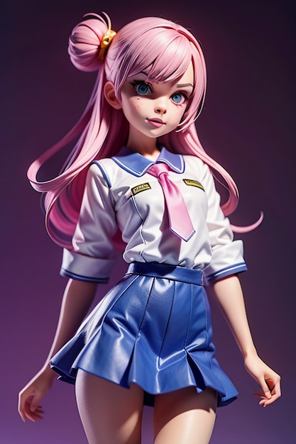 Personaggi a forma di cartone animato Modelli di ragazze giovani e belle Bambole di bambole renderizzate in 3D Anime fatte a mano