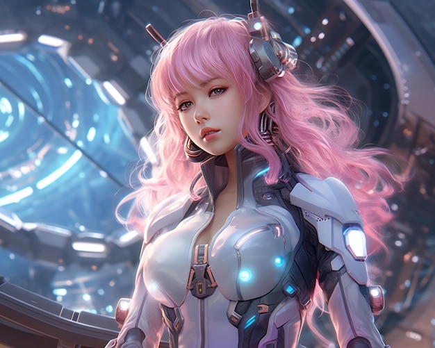 Personaggi d'anime futuristici Aiutanti metallici di fogli di calcolo sognanti