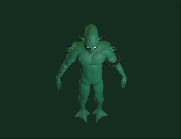 personaggio 3d del folletto verde per il design 3d del personaggio spaventoso di halloween