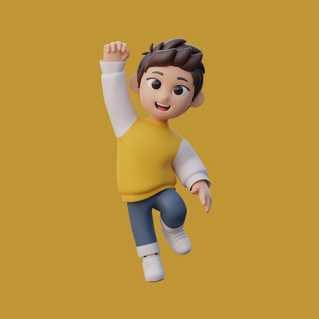 Personaggio 3D del ragazzo Personaggio 3D del ragazzo in diversi stili 3D Illustrazione vettoriale 3D degli stili ragazzo 38