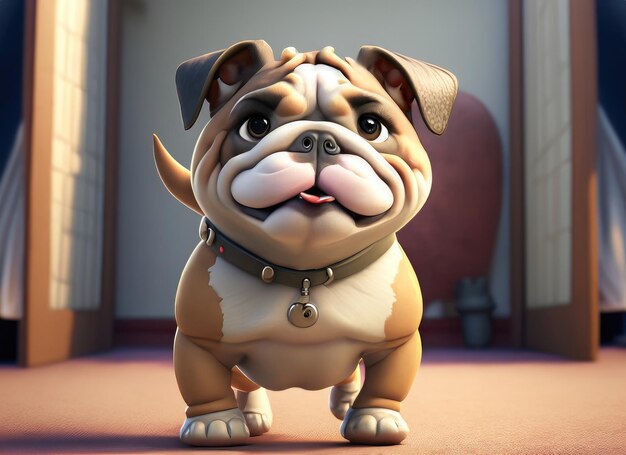 Personaggio carino di Bulldog 3D