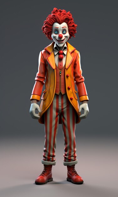 Personaggio dei cartoni animati 3D di un clown