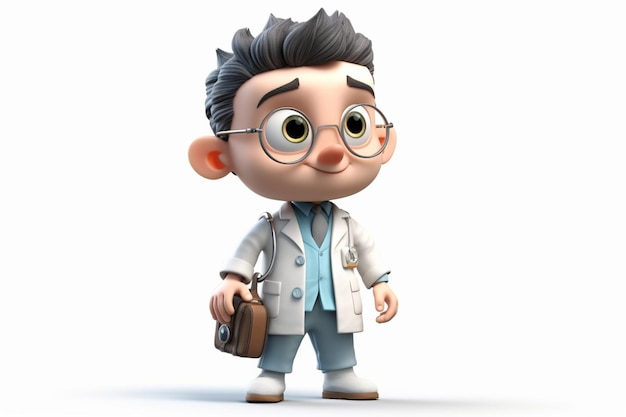 personaggio dei cartoni animati 3d di un medico