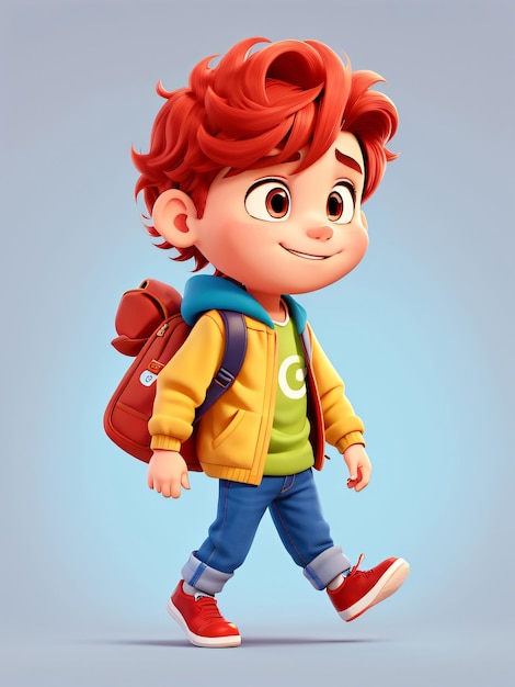 Personaggio dei cartoni animati del ragazzo giocoso 3D