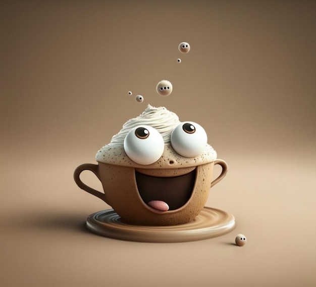 Personaggio dei cartoni animati di caffè Cappuccino