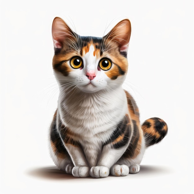 Personaggio dei cartoni animati di Cat sfondo bianco illustrazione vettoriale Realizzato da AIArtificial intelligence