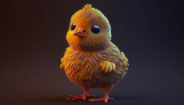 Personaggio dei cartoni animati di pollo bambino. AI generativo