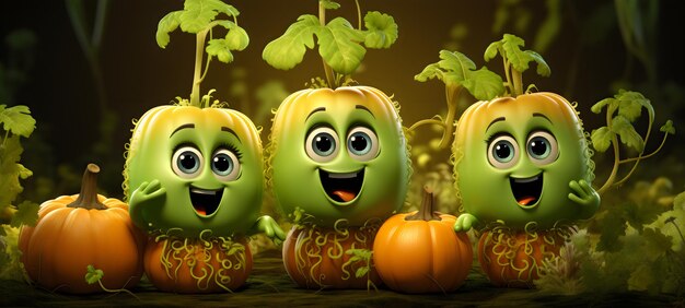 personaggio dei cartoni animati Happy Pumpkins