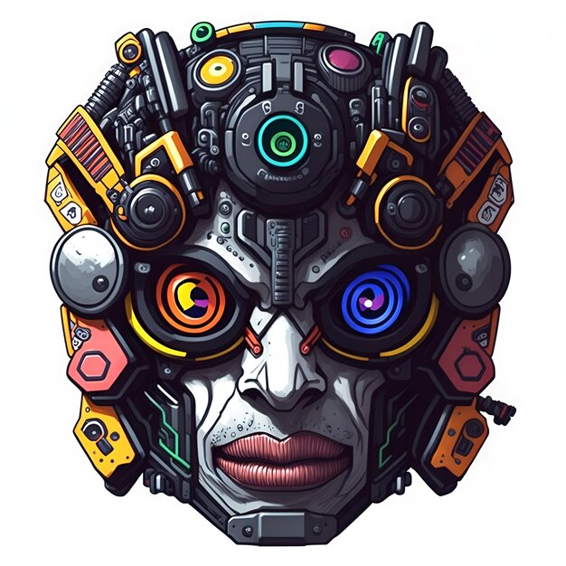 Personaggio del gioco di illustrazione robot e cyborg