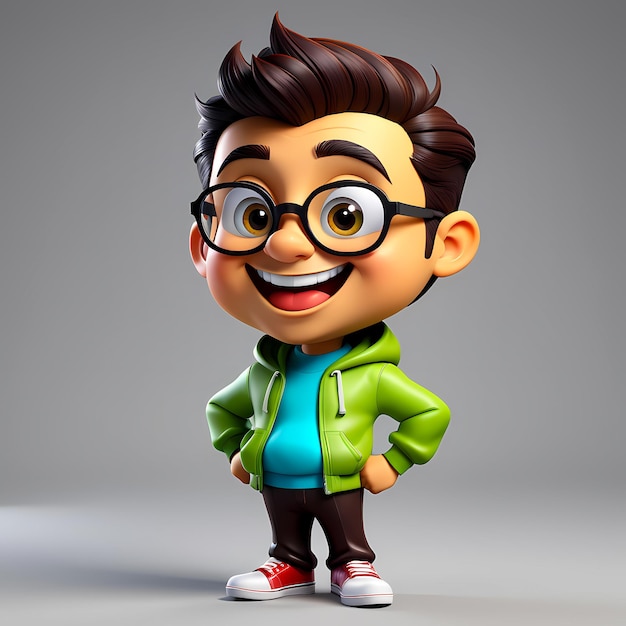 Personaggio di cartone animato 3D illustrato 3D animato divertente personaggio animato per bambini