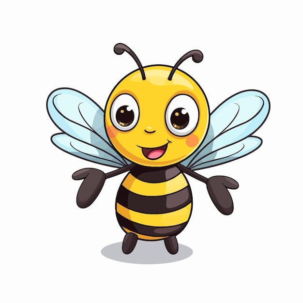 Personaggio di cartone animato AI Cute Adorable Happy Bee