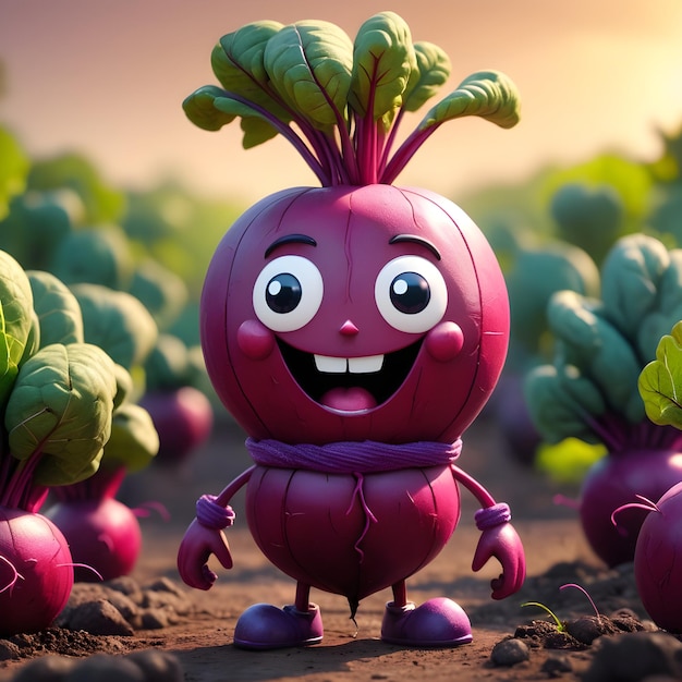 Personaggio di cartone animato Beetroot 3d