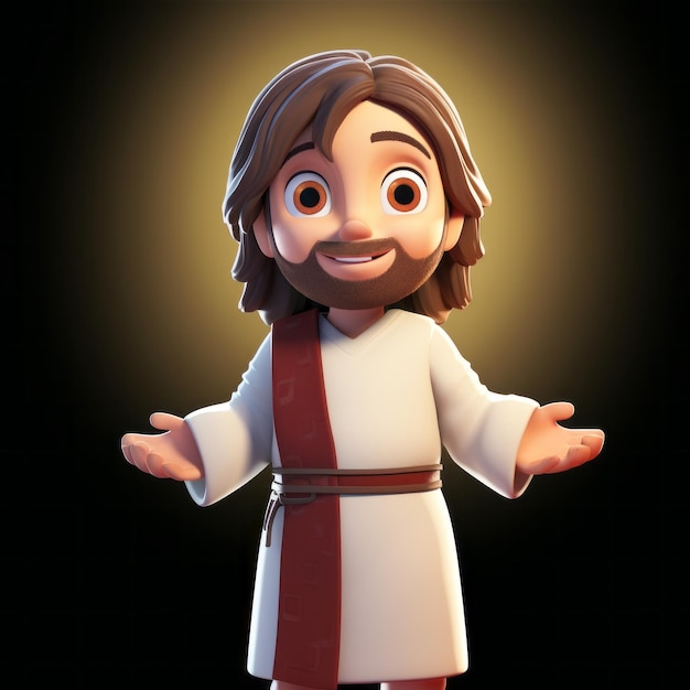 Personaggio di cartone animato di Gesù in 3D