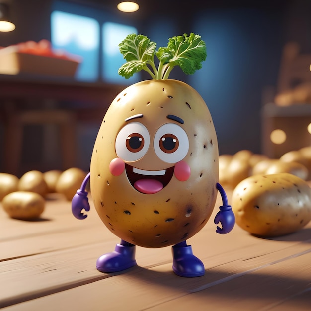Personaggio di cartone animato di patate 3D