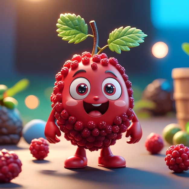 Personaggio di cartone animato Mulberry rosso 3D