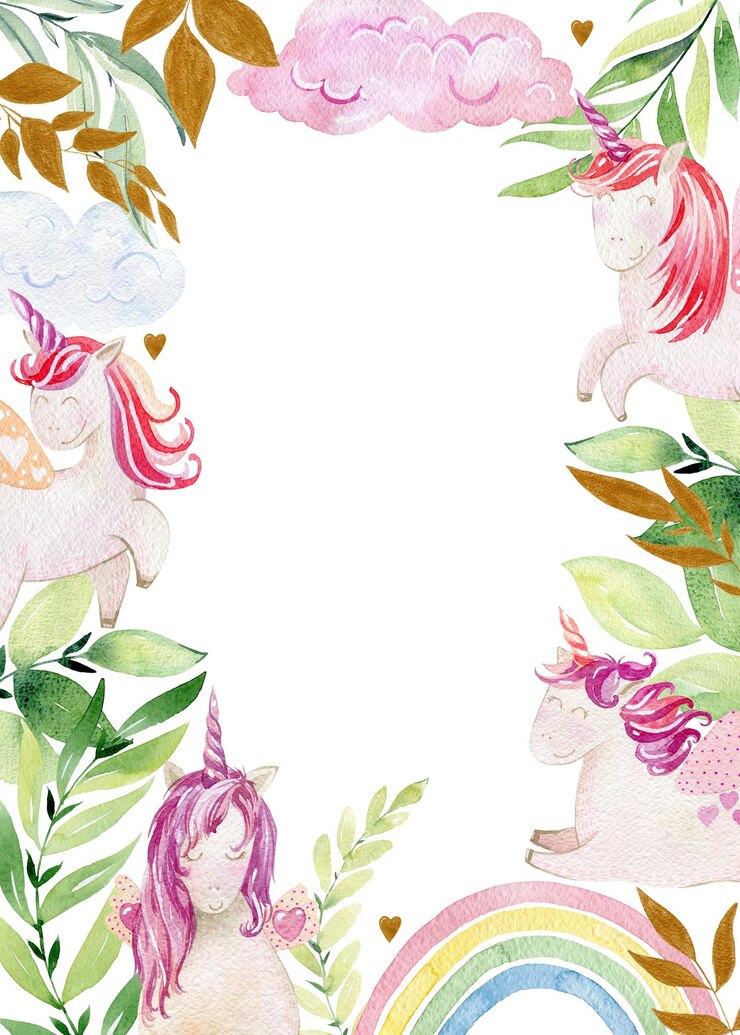 Foto personaggio di fantasia magica dell'illustrazione dell'unicorno sveglio dell'acquerello