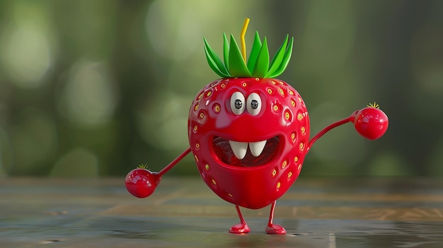 Personaggio di fragola 3D