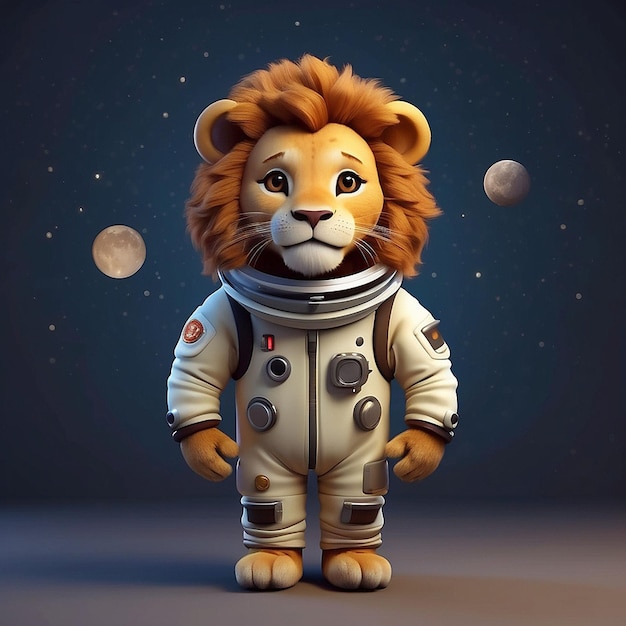 Personaggio di leone astronauta 3D