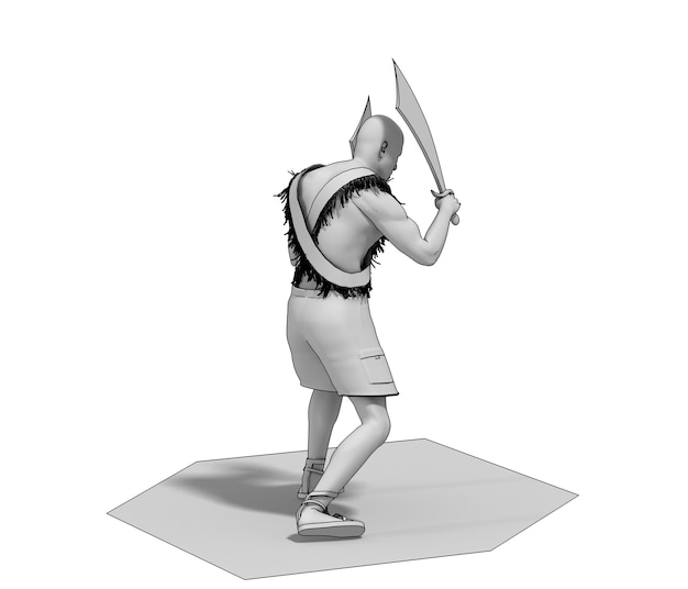 personaggio di un personaggio 3D di un uomo medievale