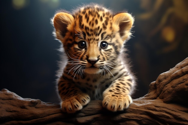 Personaggio espressivo Baby Leopard 3D