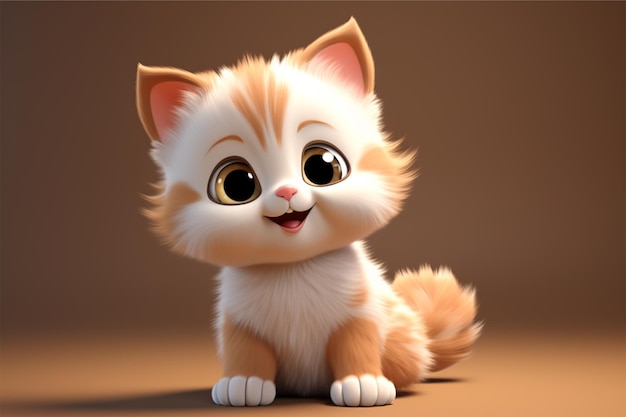 personaggio gattino carino 3d