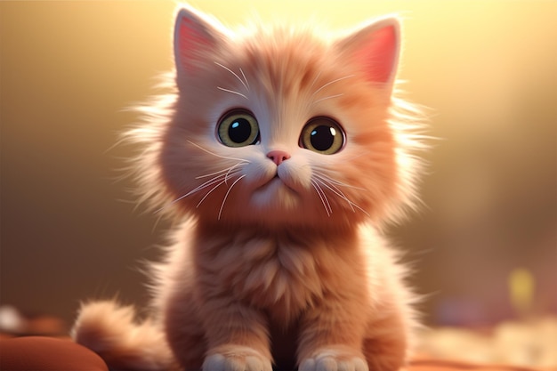 personaggio gattino carino 3d