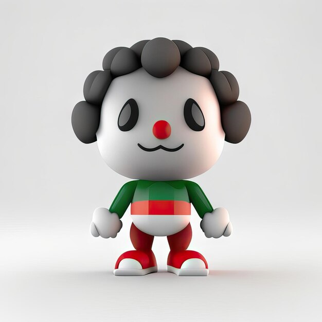 Personaggio mascotte in colori bianco verde e rosso AI generativa