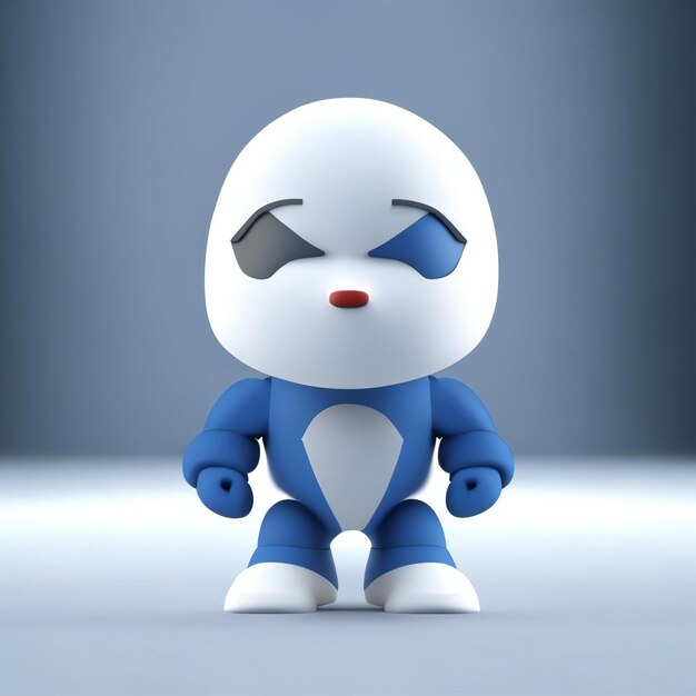 Personaggio mascotte nei colori rosso blu e bianco AI generativa