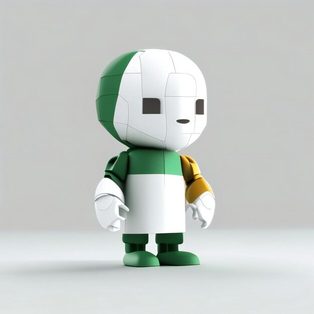 Personaggio mascotte nei colori verde e bianco AI generativa