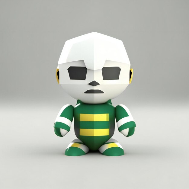 Personaggio mascotte nei colori verde e bianco AI generativa