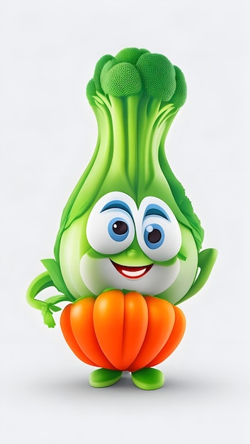 Personaggio mascotte vegetale 3d