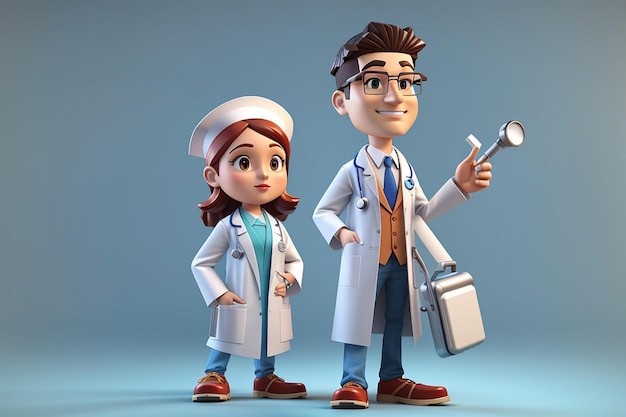 Personaggio medico dei cartoni animati 3D