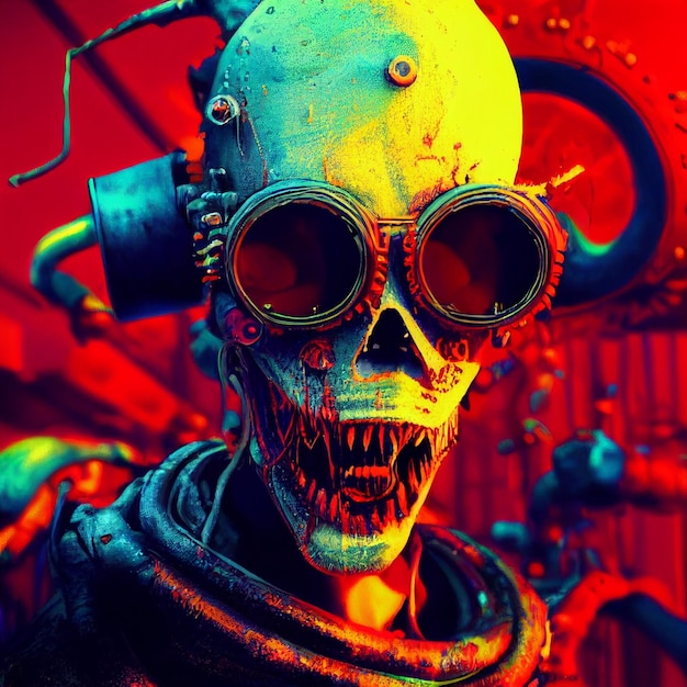 Personaggio zombie cyberpunk