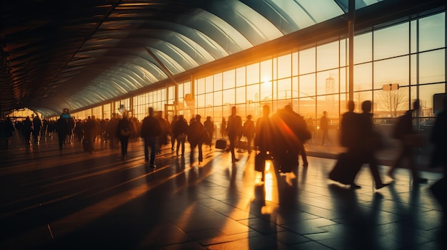 persone che camminano in aeroporto