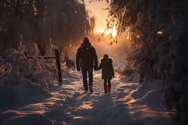 Persone che camminano nella neve Stagione invernale freddo freddo gelo freschezza mattutina Dicembre winnye vita quotidiana stagione invernale fiocchi di neve nevicate Temperatura dell'aria fredda