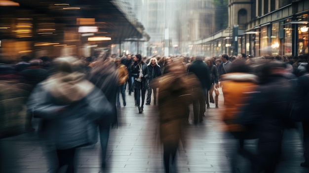 persone che camminano per le strade d'Europa la sera