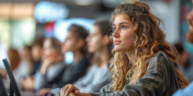 Persone che imparano una lingua durante corsi online utilizzando netbook e-learning istruzione concetto di apprendimento